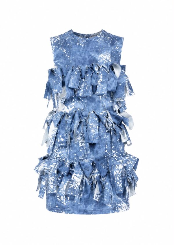 Tahlia Tier Dress (Blue & White)