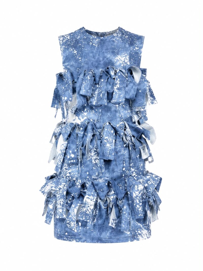 Tahlia Tier Dress (Blue & White)